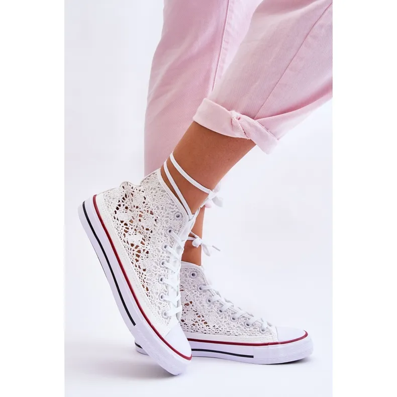 FR1 Women's Lace High Sneakers White Cornella