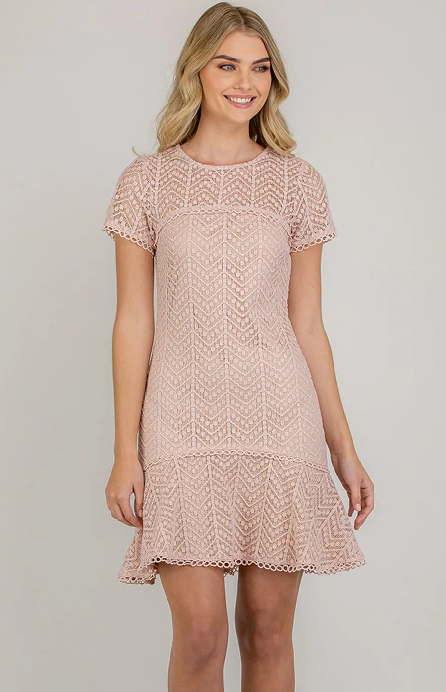 Frill Hem Lace Dress (ADR988A)