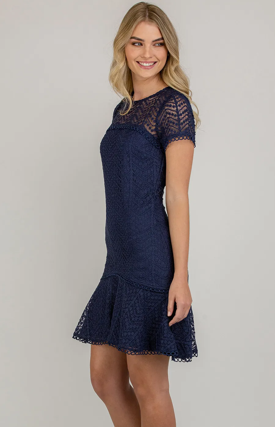 Frill Hem Lace Dress (ADR988A)