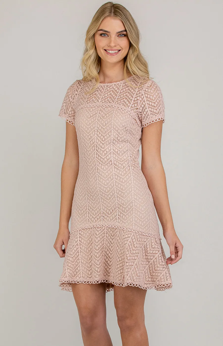 Frill Hem Lace Dress (ADR988A)