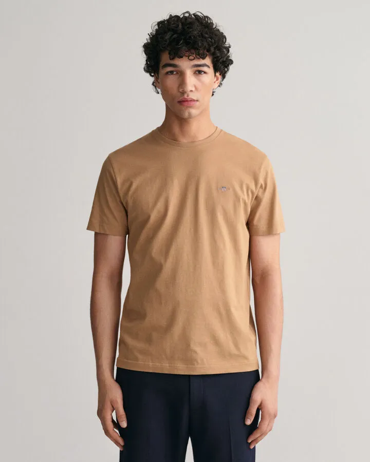 Gant 344157 Mens Reg Shield Ss T-Shirt Khaki