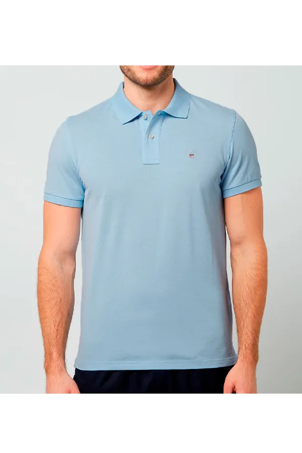 GANT Piqué S/S Polo Regular Sky