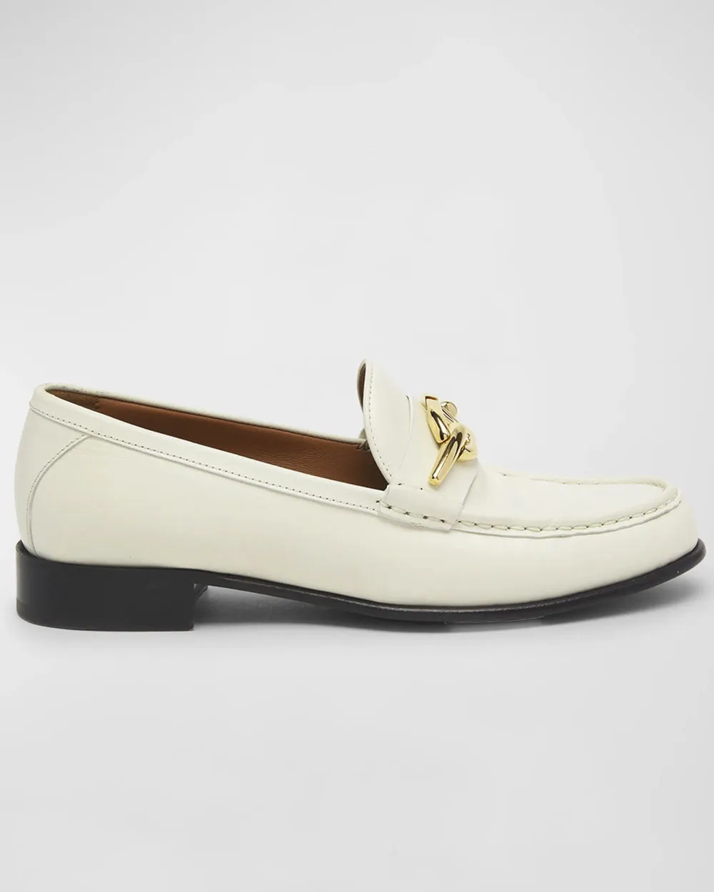 Gate Vlogo Leather Loafer in Ivory