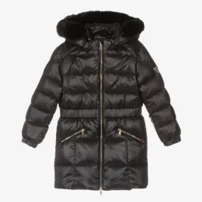 Girls Black Down Padded Puffer Coat