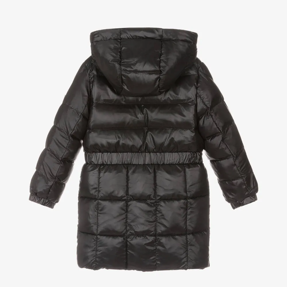 Girls Black Down Padded Puffer Coat