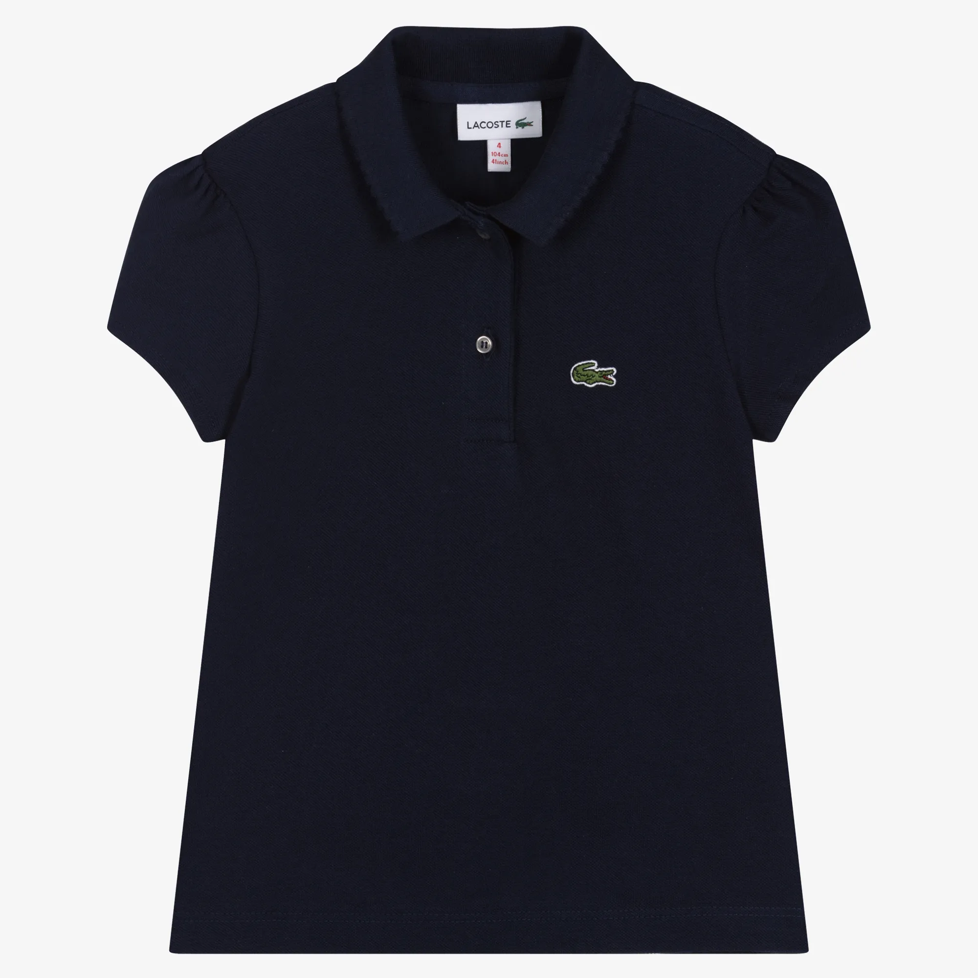 Girls Navy Blue Cotton Polo Shirt