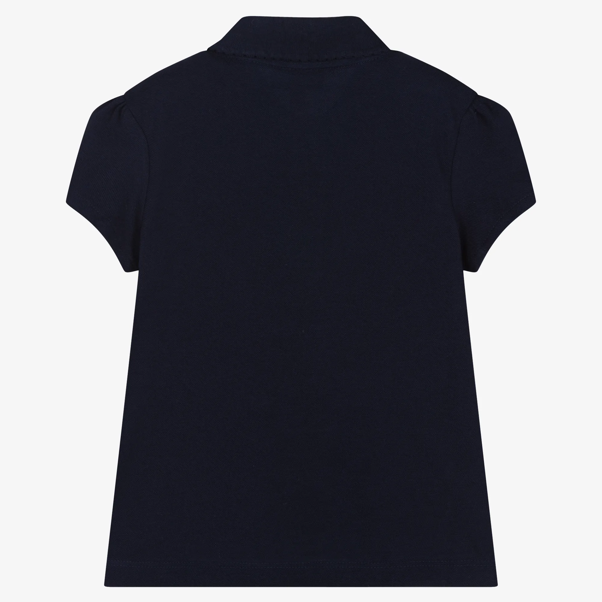 Girls Navy Blue Cotton Polo Shirt