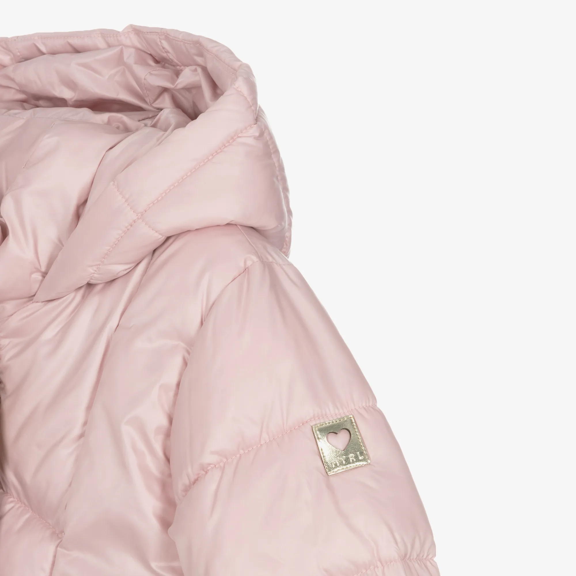 Girls Pink Hooded Puffer Coat