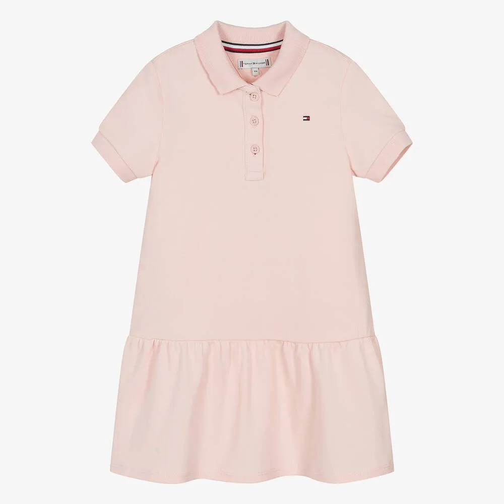 Girls Pink Polo Shirt Dress