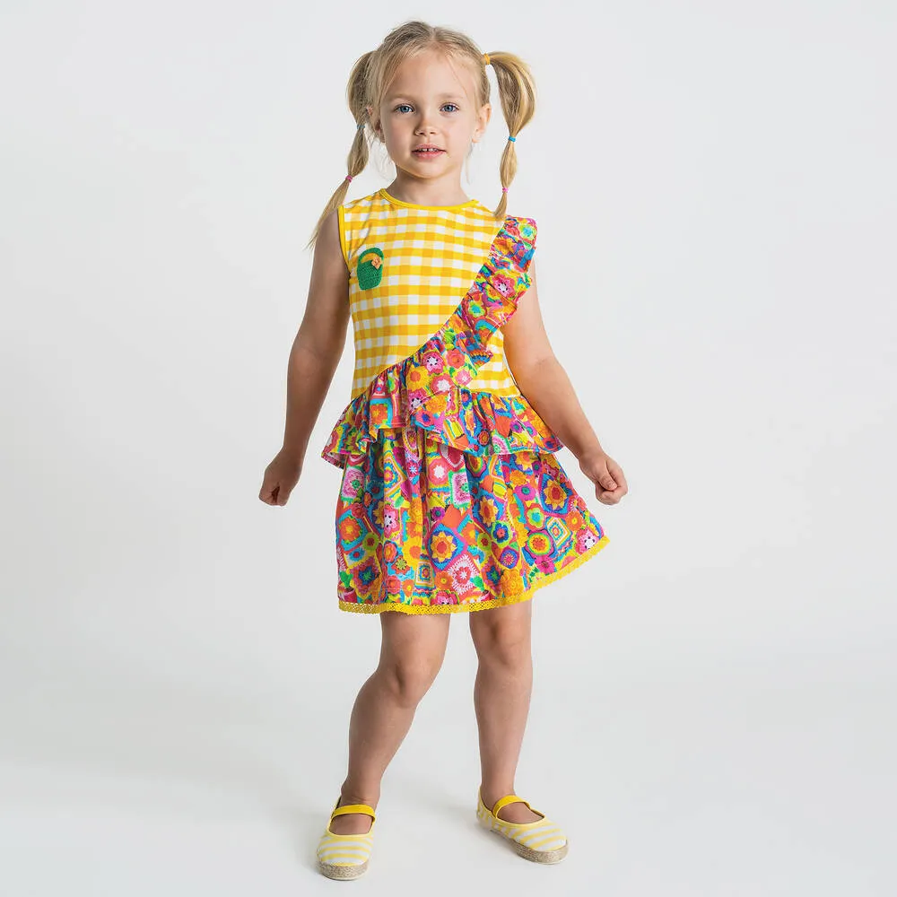 Girls Yellow Gingham Blouse