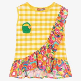 Girls Yellow Gingham Blouse