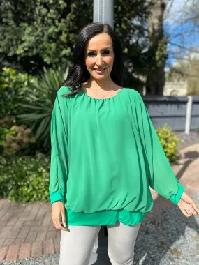 Green Layered Chiffon Blouse Maya