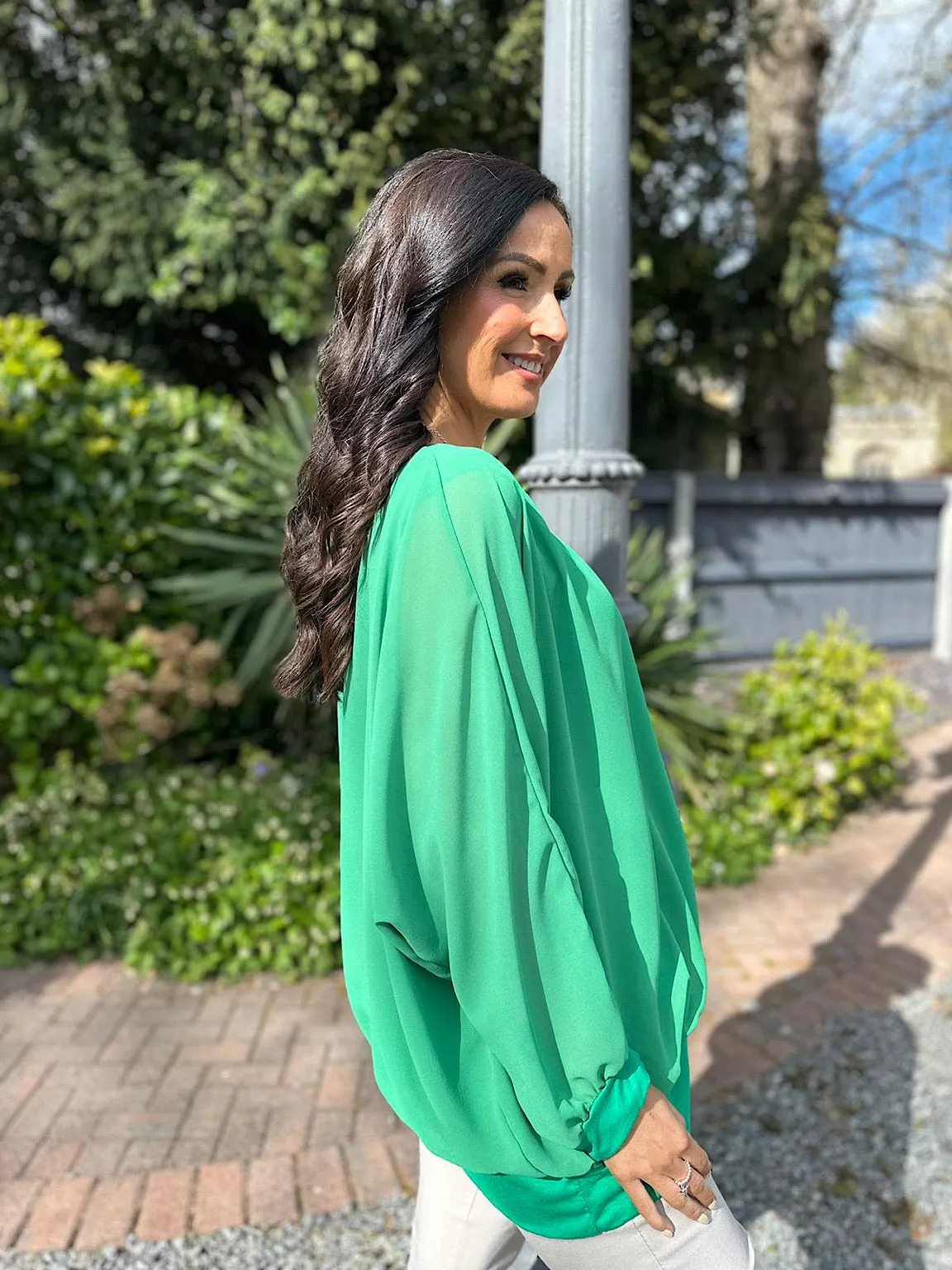 Green Layered Chiffon Blouse Maya