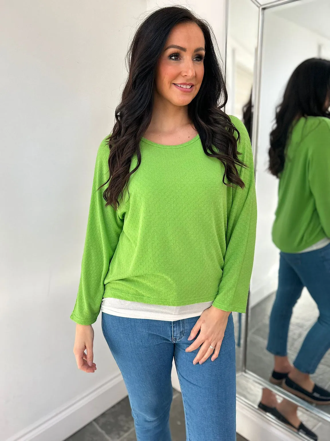 Green Layered Lightweight Knit Kiera