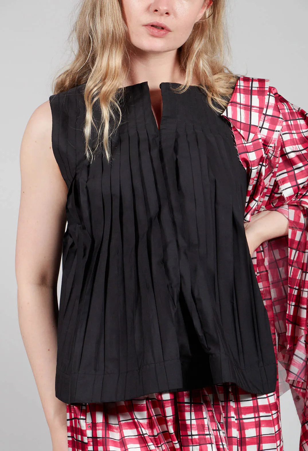 Half Collar Blouse in Black