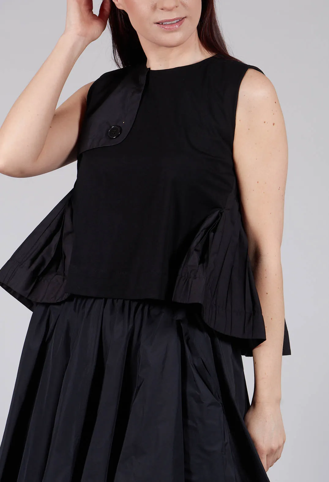 Half Collar Blouse in Black