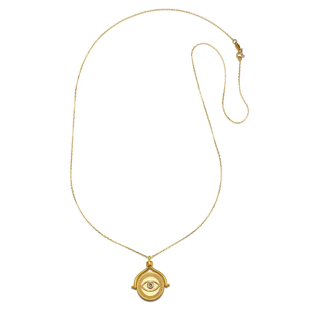 In Safekeeping Gold Hamsa & Eye Spinning Necklace