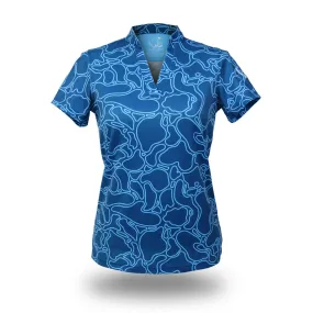 Island Coral - OGA Ladies Polo - Makai Blues