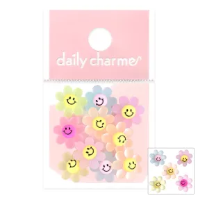 Kawaii Resin Cabochon / Pastel Jelly Smiley Daisy