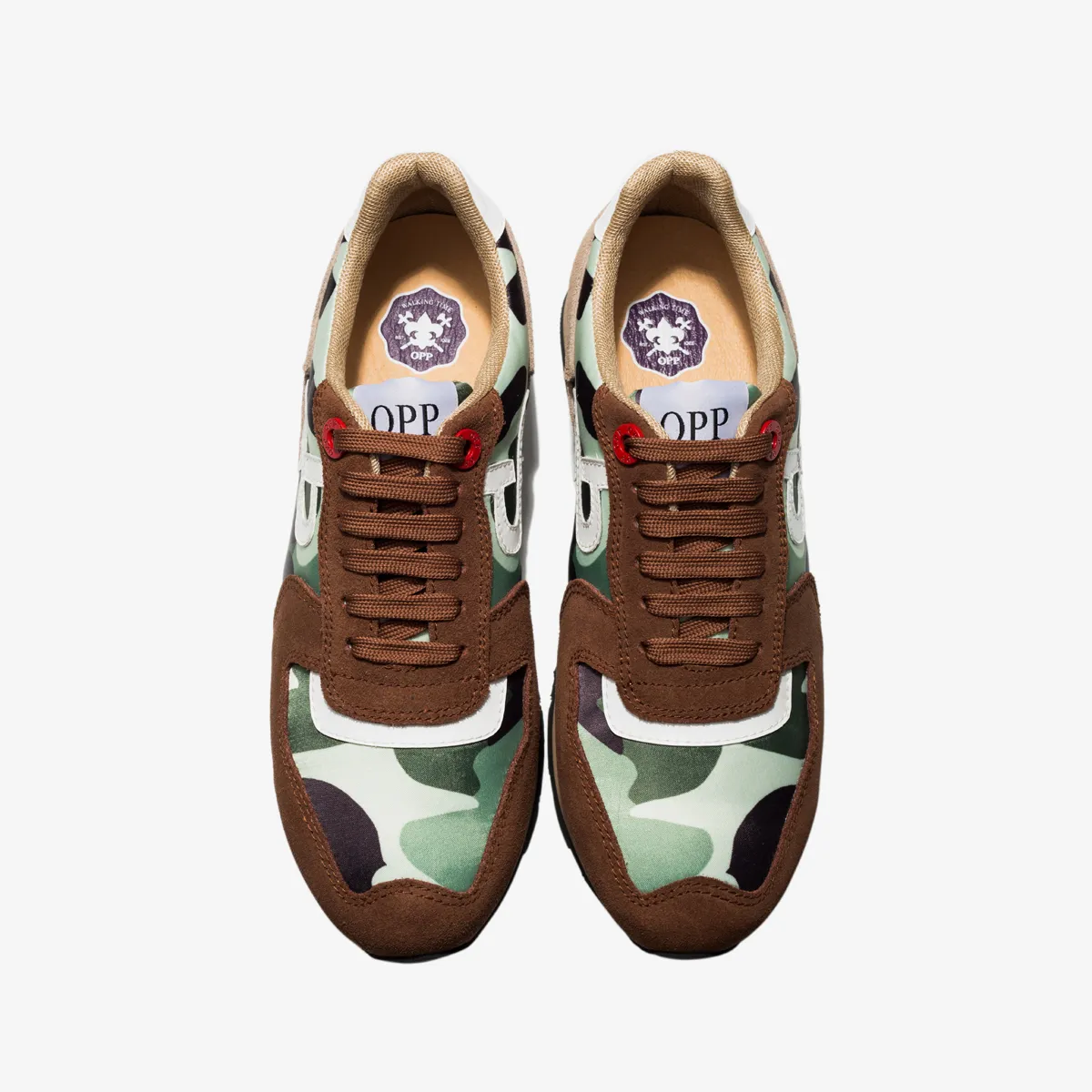 Lace-Up Paint Sneakers Brown 