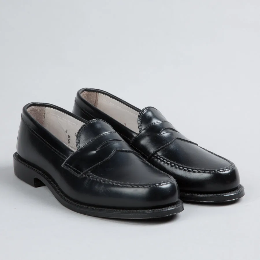 LEISURE HANDSEWN PENNY LOAFER BLACK CALFSKIN 981