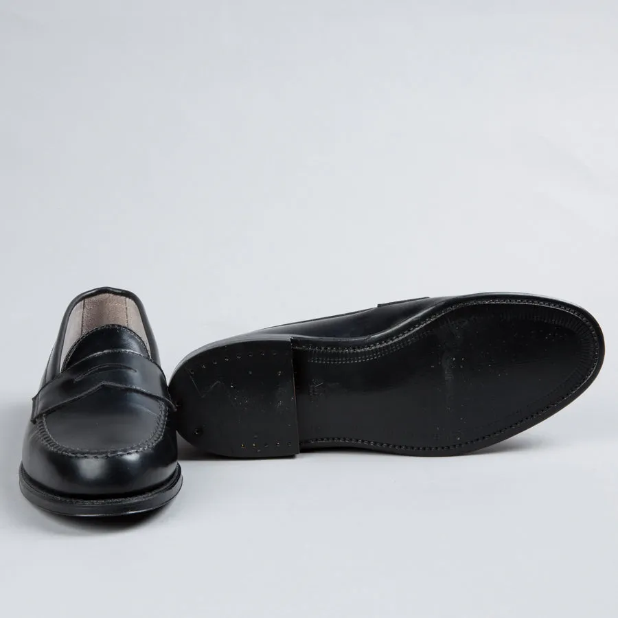 LEISURE HANDSEWN PENNY LOAFER BLACK CALFSKIN 981