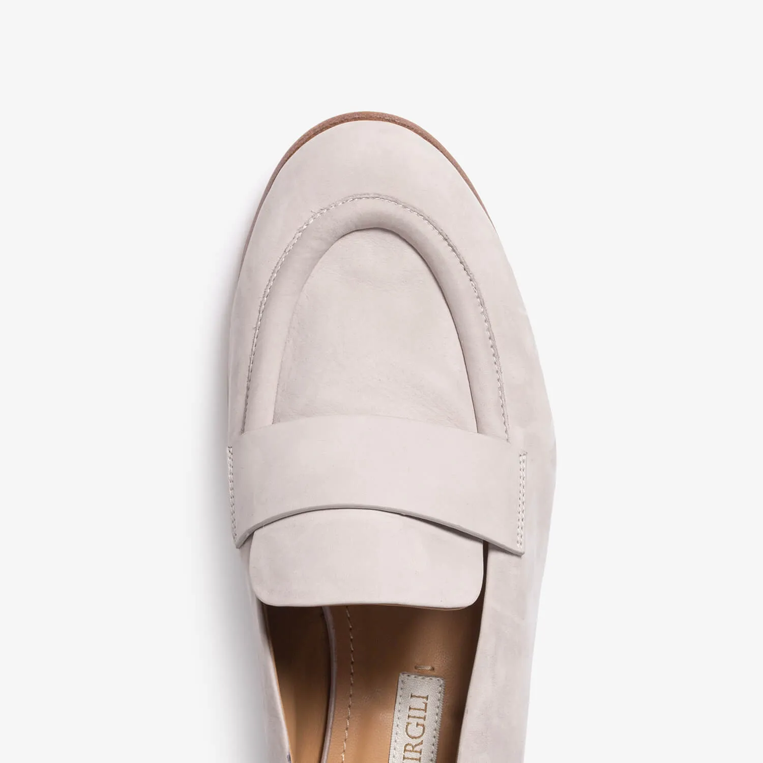 Light grey women's nubuck loafer