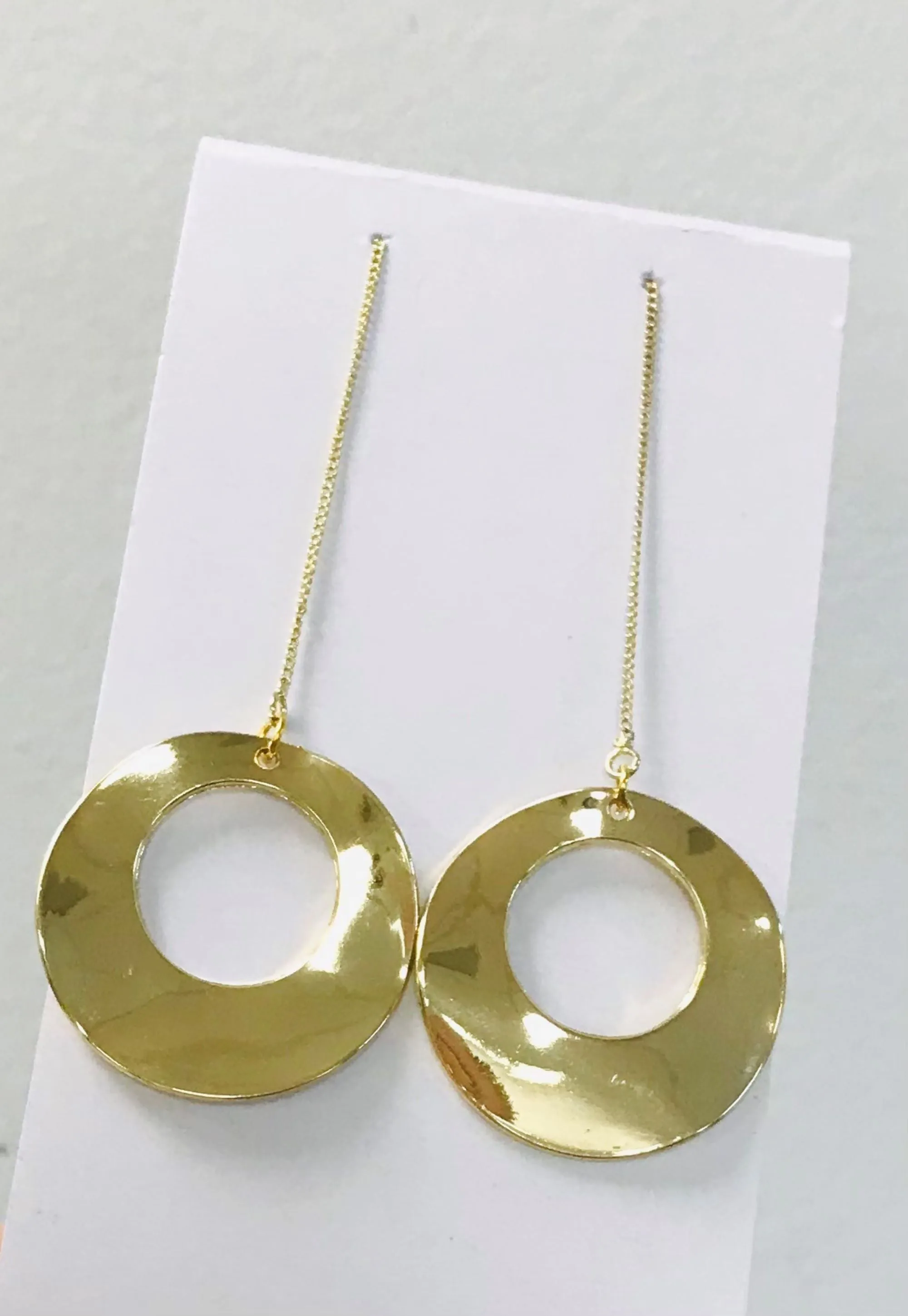 Long Dangle Round Circle Earrings