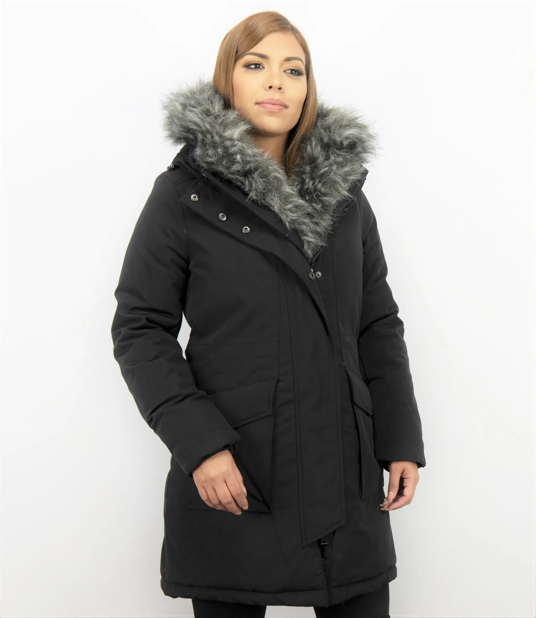 Long Parka Ladies Winter Coat Black |