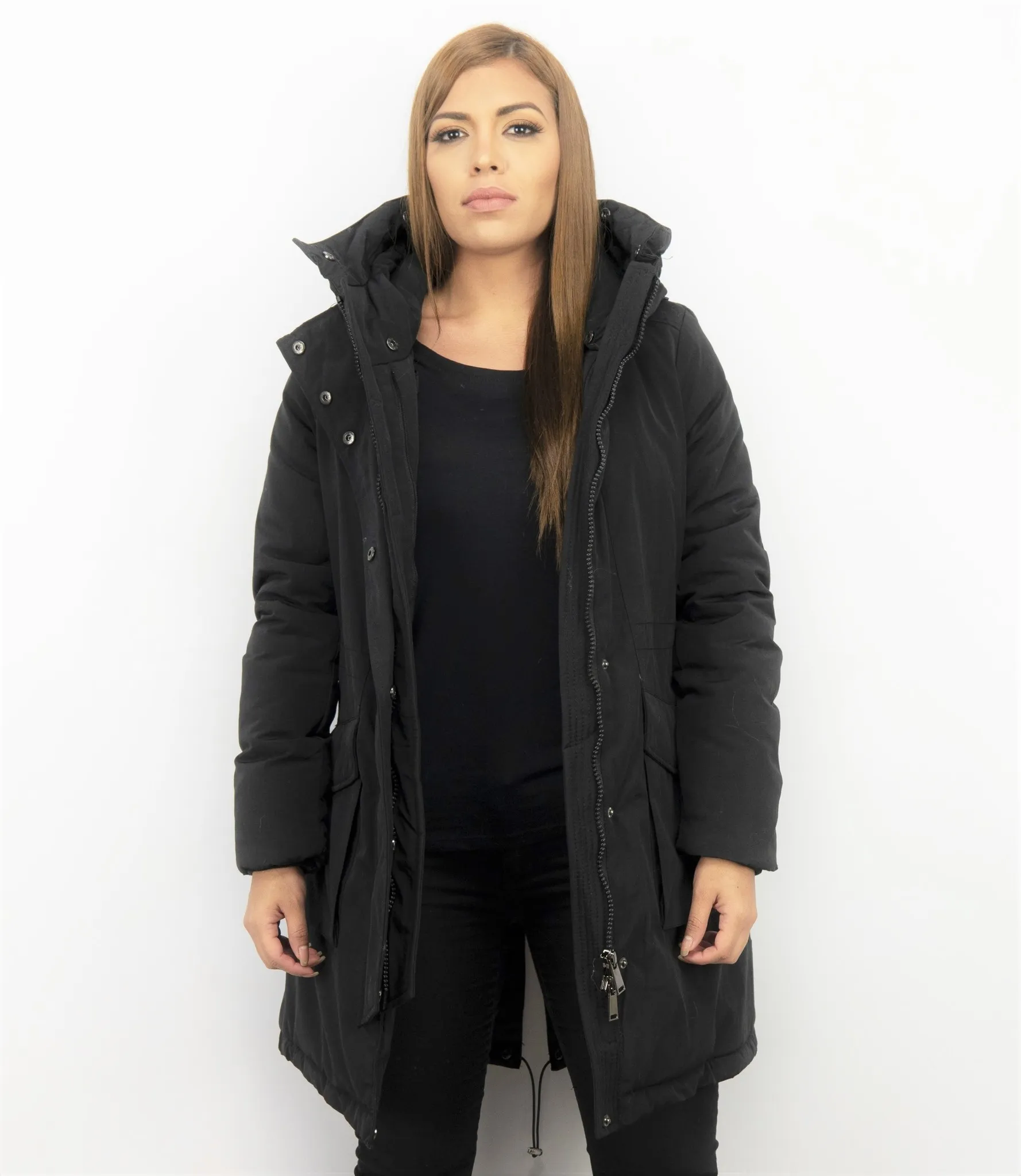 Long Parka Ladies Winter Coat Black |