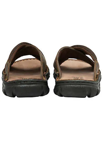 Lotus Mens Mikey Brown Leather Sandals | Grattan