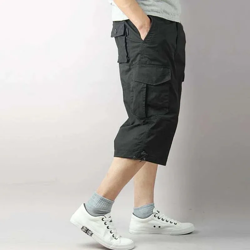 Men's Summer Casual Loose Baggy Mid-Waist Zipper Fly Closure Shorts