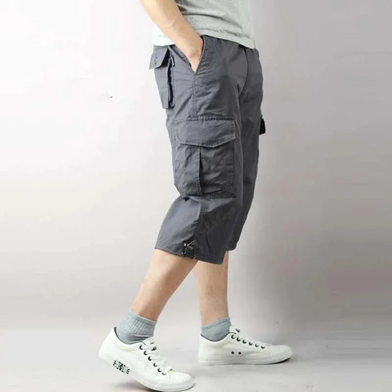 Men's Summer Casual Loose Baggy Mid-Waist Zipper Fly Closure Shorts