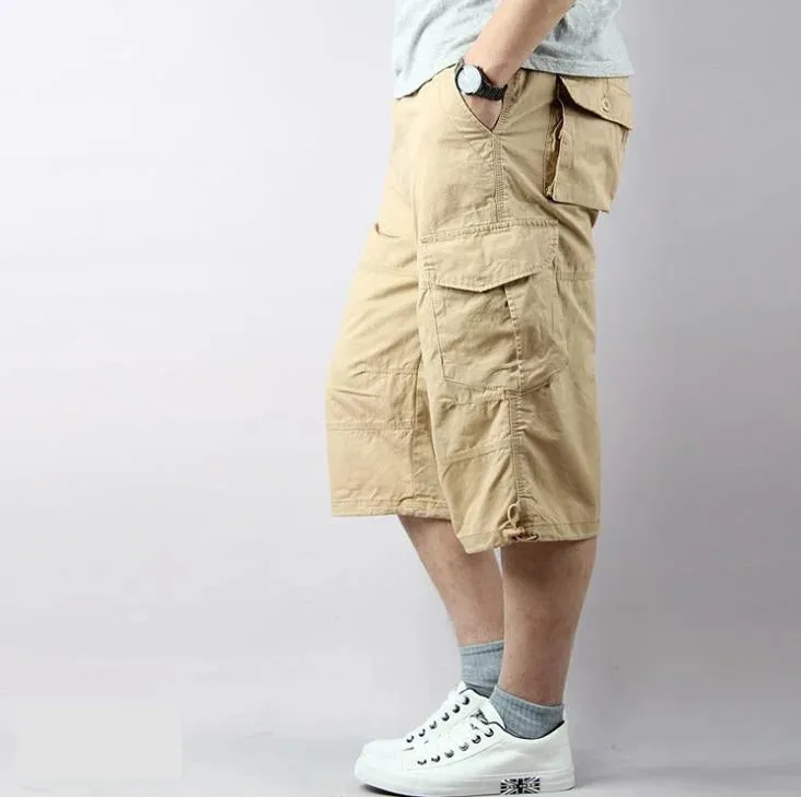 Men's Summer Casual Loose Baggy Mid-Waist Zipper Fly Closure Shorts