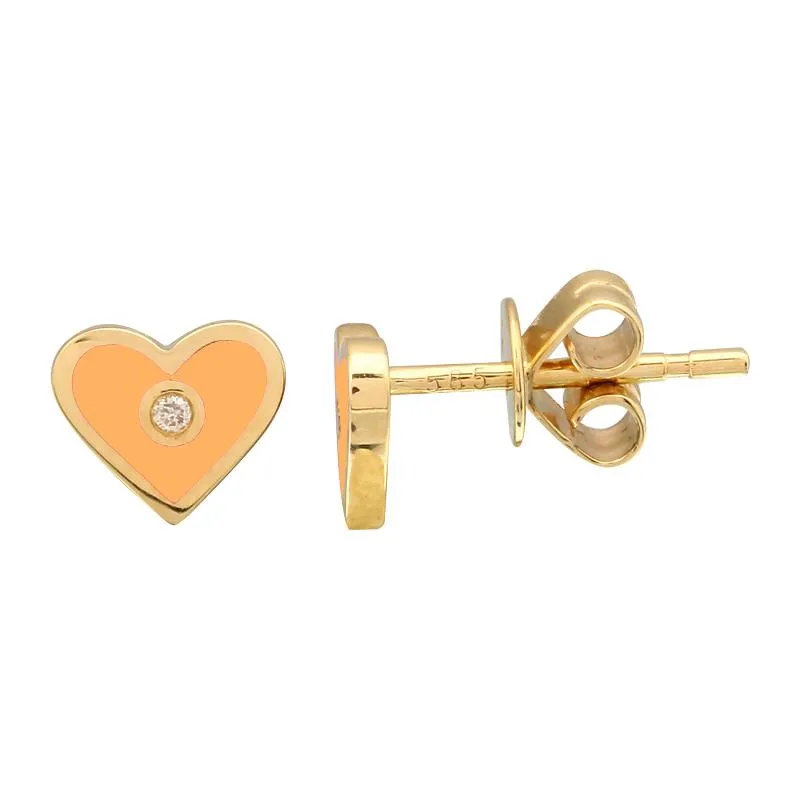 MIA Enamel HEART Stud Earrings