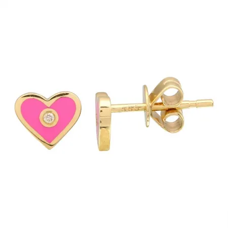 MIA Enamel HEART Stud Earrings