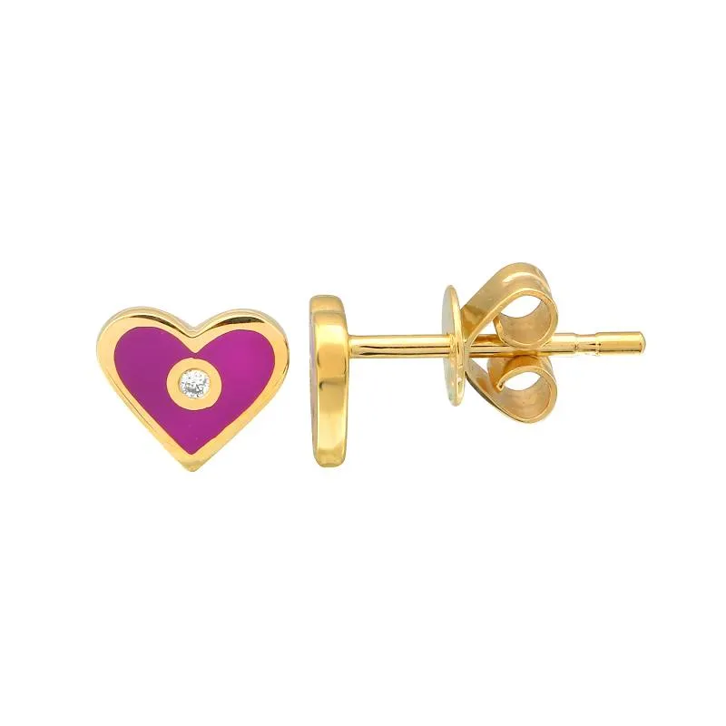 MIA Enamel HEART Stud Earrings