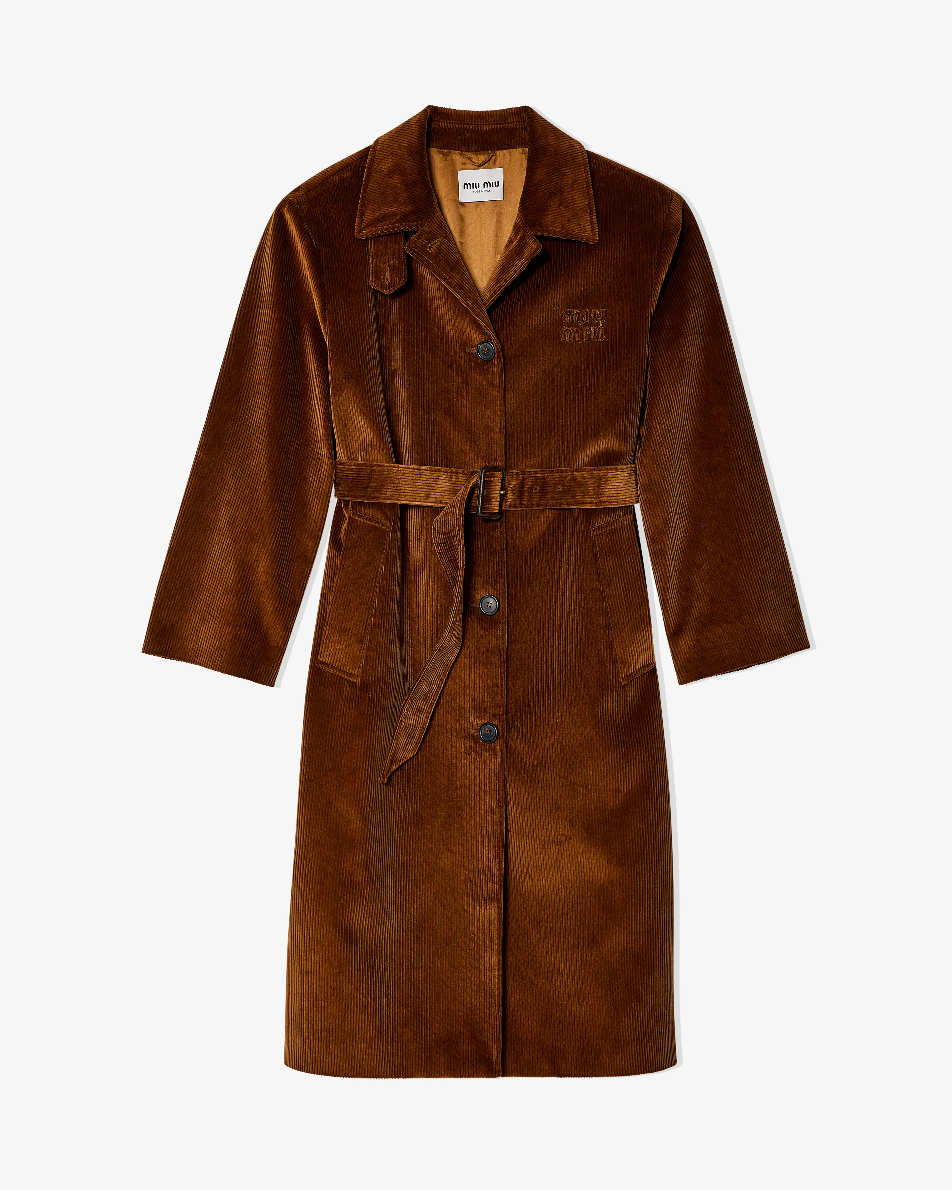 Miu Miu - Women's Corduroy Coat - (Caramel)