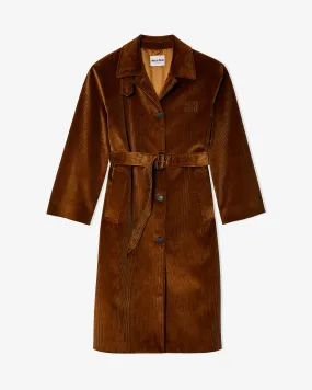 Miu Miu - Women's Corduroy Coat - (Caramel)