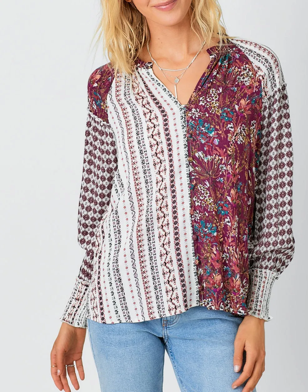 Mix Print Blouse