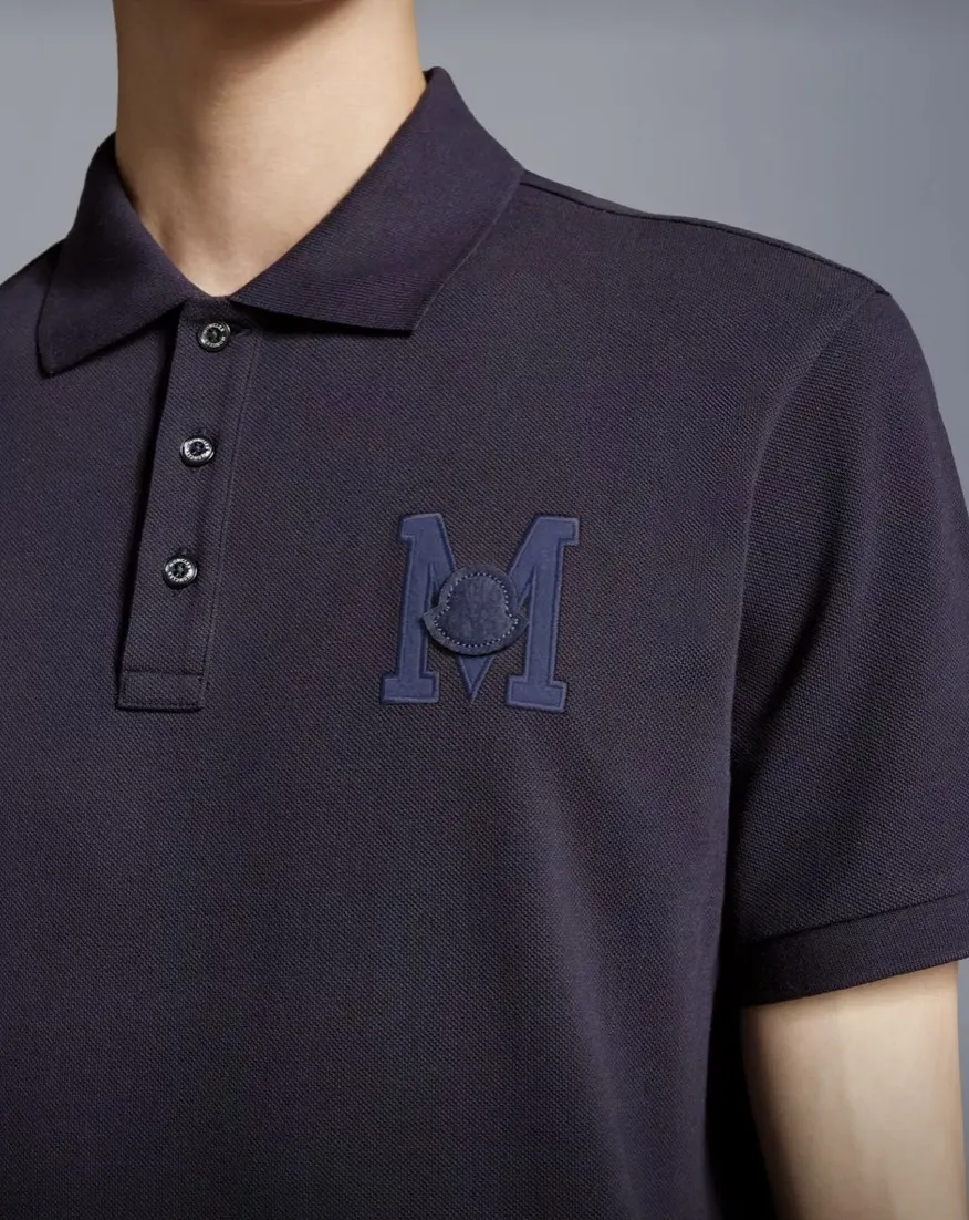 MONCLER  |Embroidered Monogram Polo Shirt