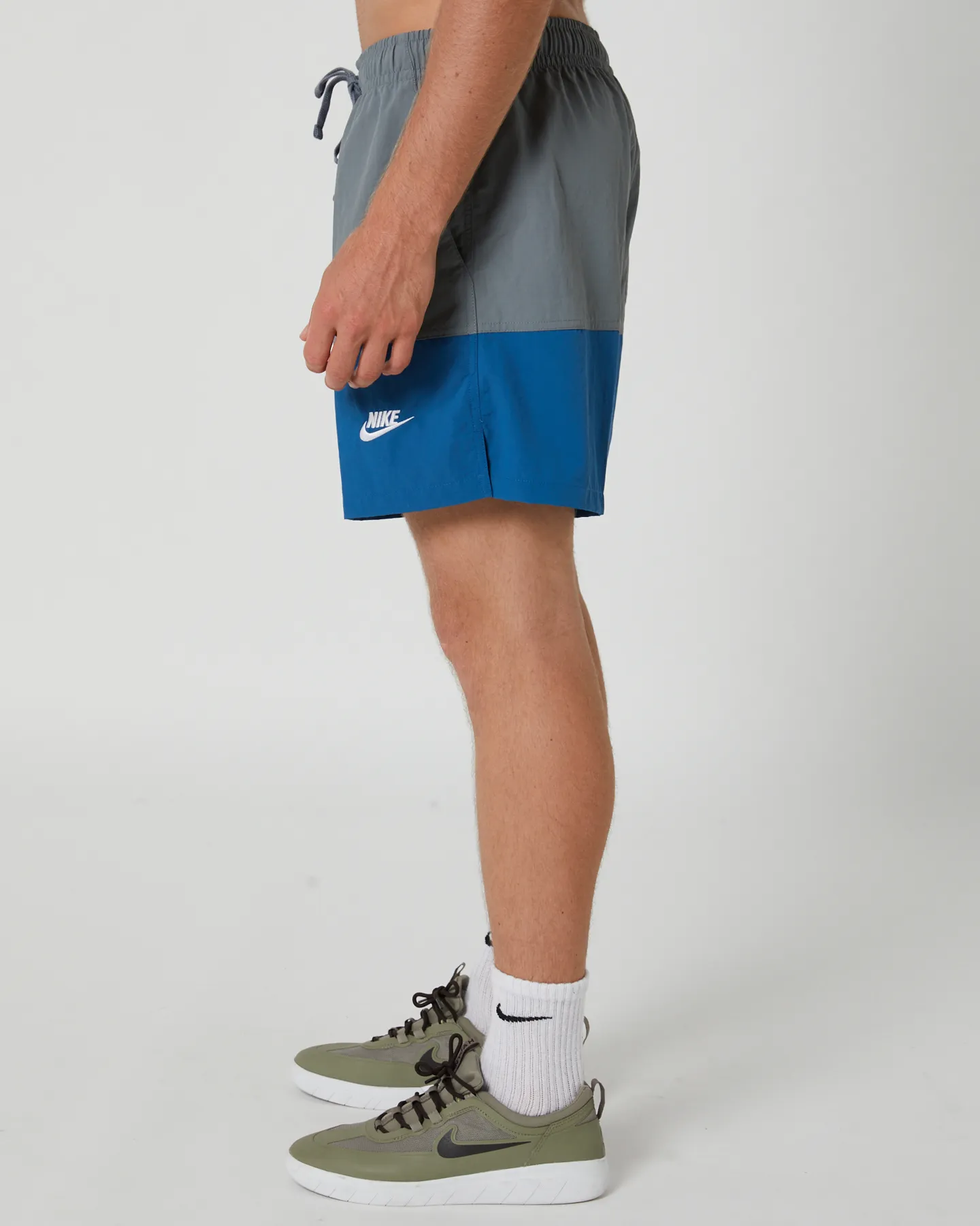 Nike Mens Nike Club Woven Colour-Blocked Short - Smoke Grey | SurfStitch