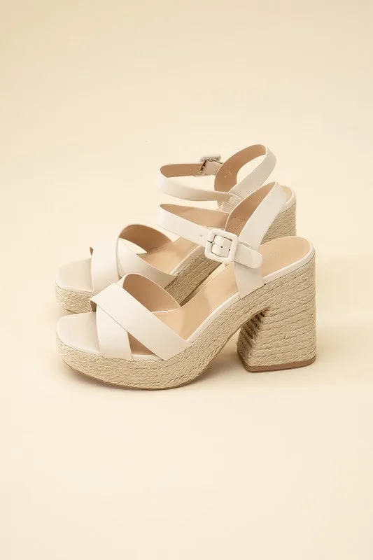 NOBLE ESPADRILLE SANDAL HEELS