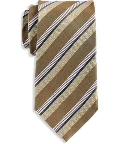 Oak Hill Big & Tall Oak Hill Premium Striped Silk Tie