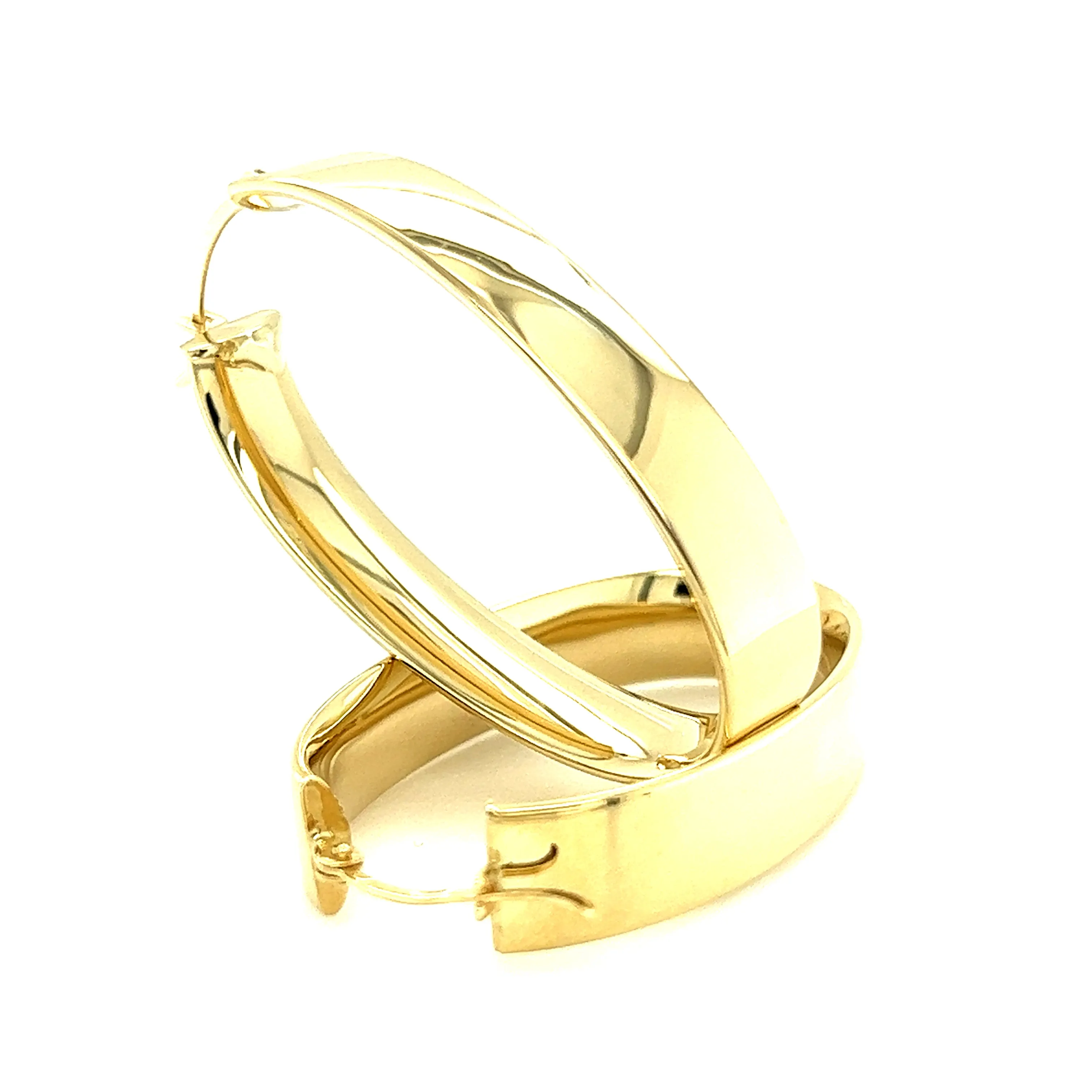 Oval Hoop 7mm Earrings in 14K Yellow Gold