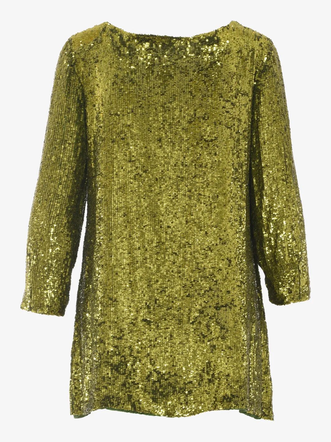 Parosh dress in light green sequins