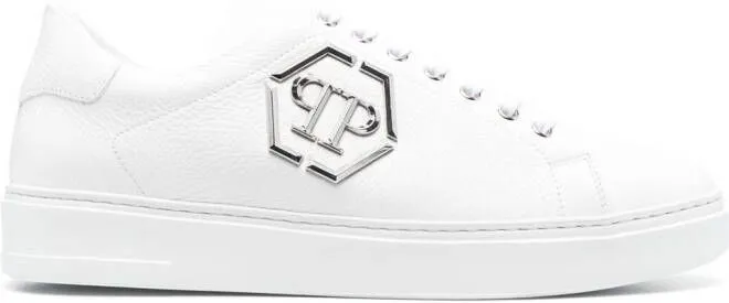 Philipp Plein leather low-top sneakers White