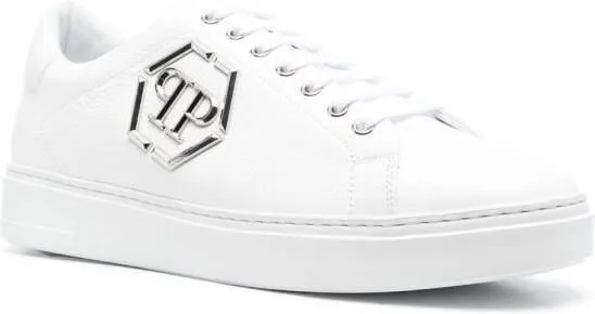 Philipp Plein leather low-top sneakers White