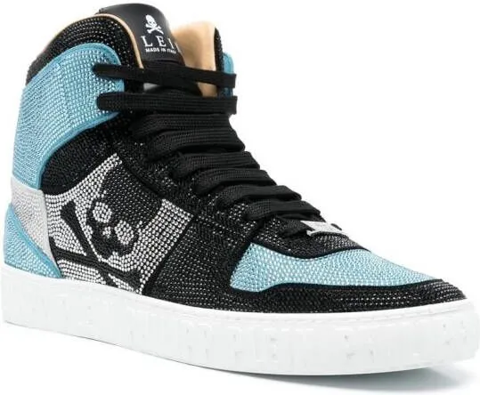 Philipp Plein Strass high-top sneakers Blue