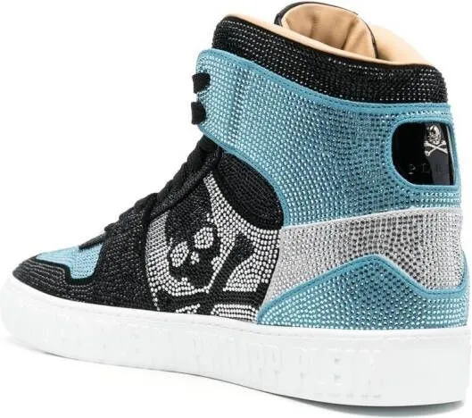 Philipp Plein Strass high-top sneakers Blue